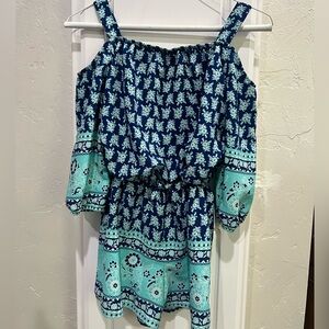 My Michelle summer romper cold shoulder pull on girls M